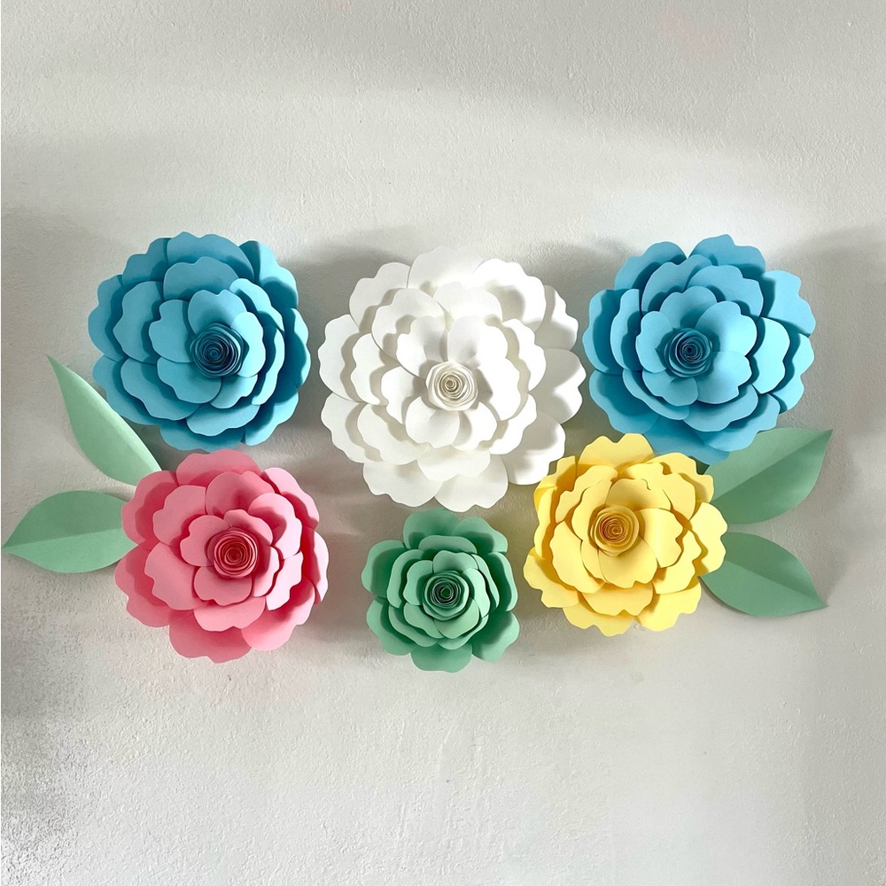 Pastel giant wall flower decor